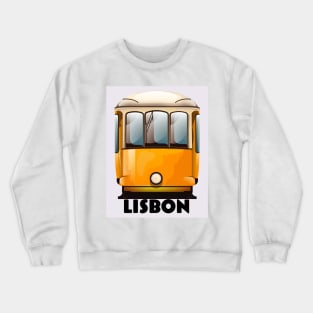 Lisbon Tram vintage travel poster Crewneck Sweatshirt